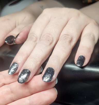 Black with silver glitter overlay - Dark, witchy vibes